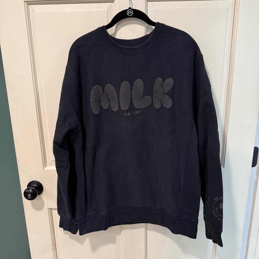 Milk On Tap Black Crewneck Sweatshirt